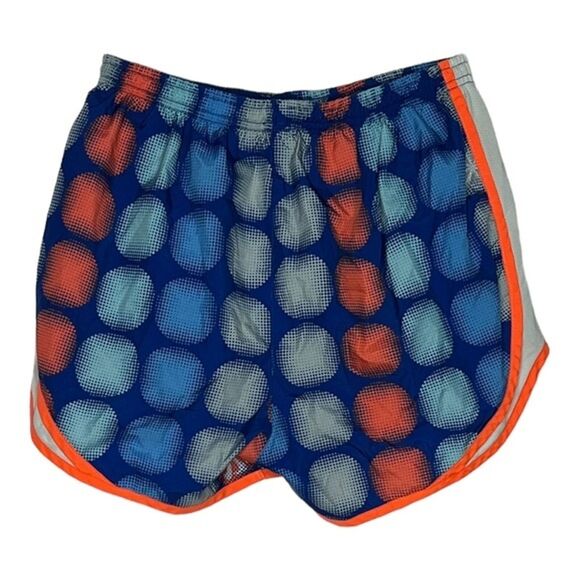 Nike Shorts Women Medium Orange Blue Geometric Print Athletic Running Athleisure - Picture 2 of 5
